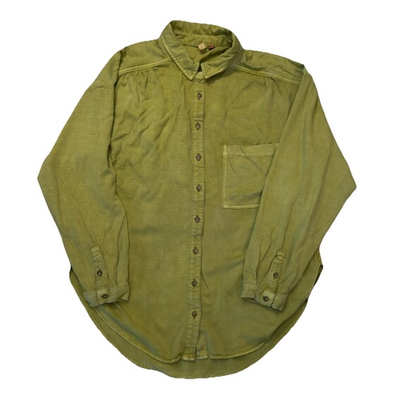 Anthropologie Tops - Anthropologie Pilcro Womens Button Down Shirt Green Long Sleeve Pocket Size M